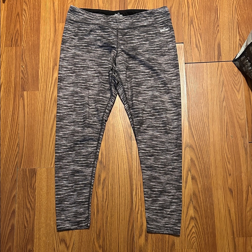 Spalding Black & Gray Space-Dye Leggings